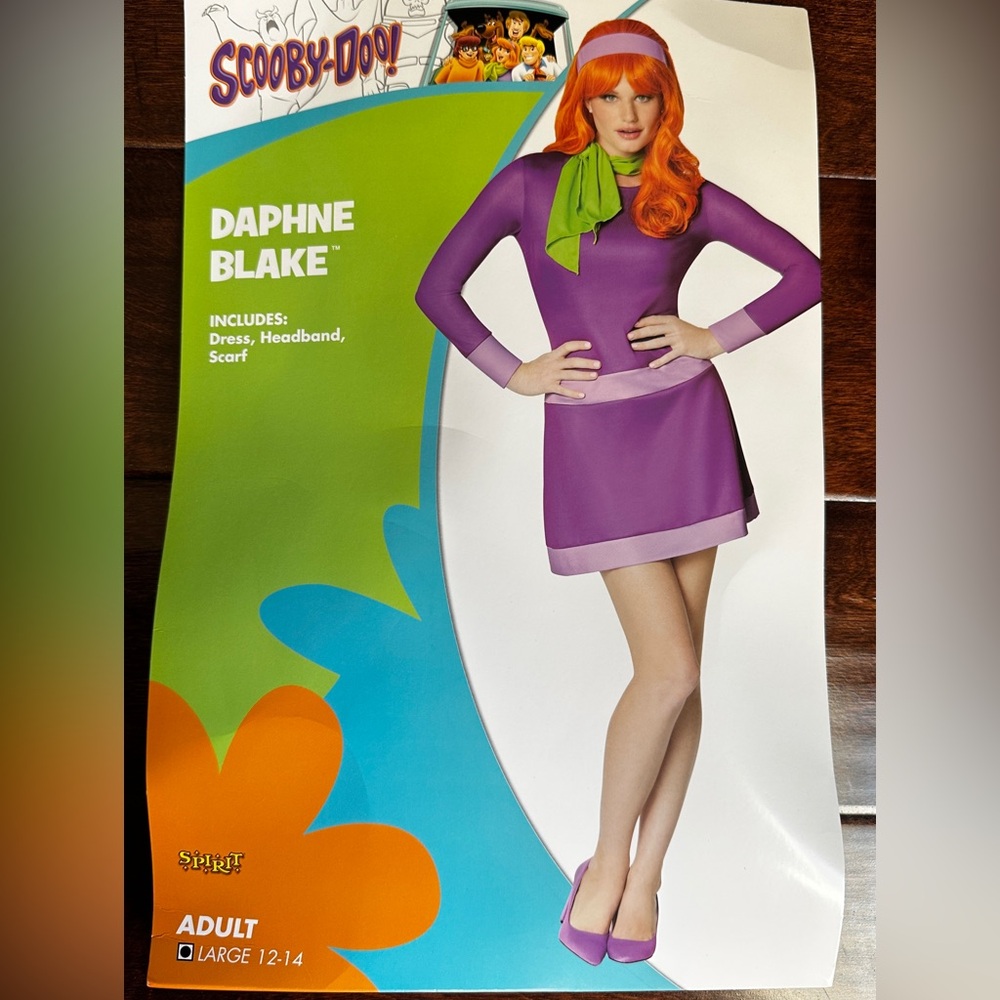 Women’s size Large Daphne (Scooby Doo) costume.